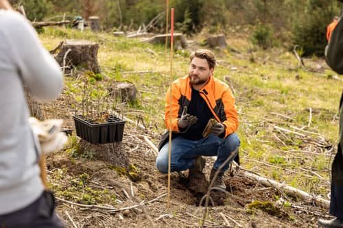 Climate forester Jan Borchert on an area in Cologne