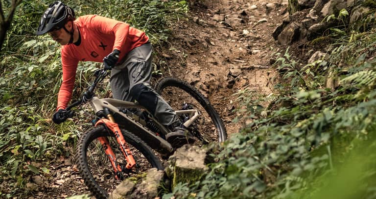 Mountainbiker im Wald