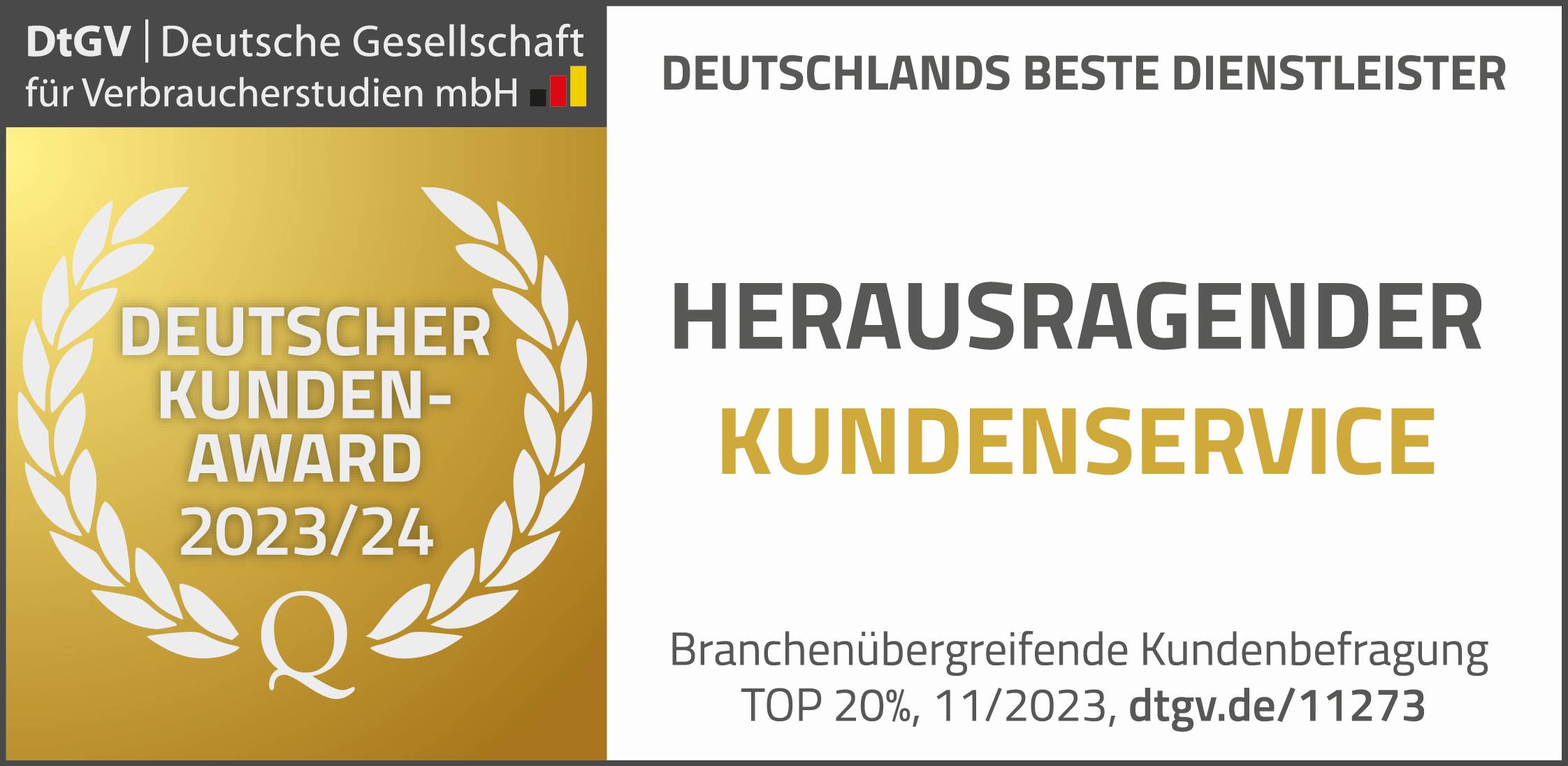 Siegel Kundenservice Deutschlands beste Dienstleister Bikeleasing Kundenservice