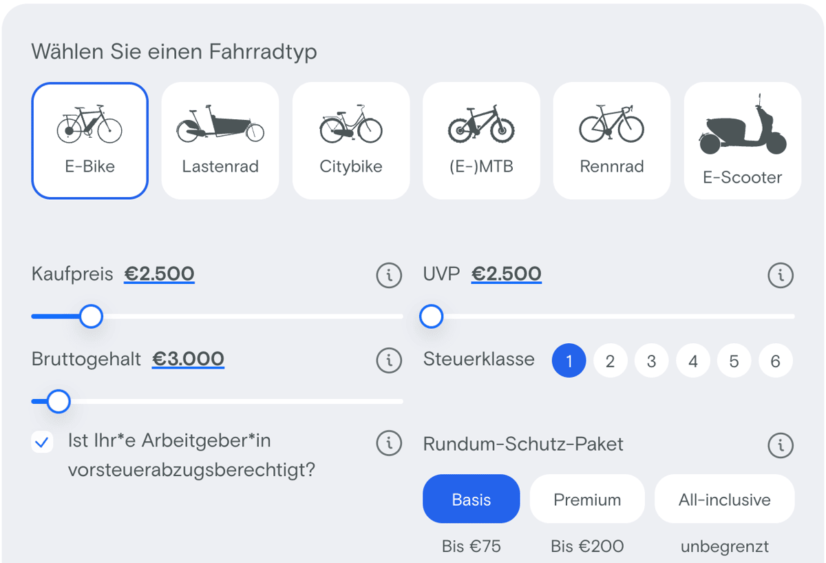 Screenshot Rechner Bikeleasing