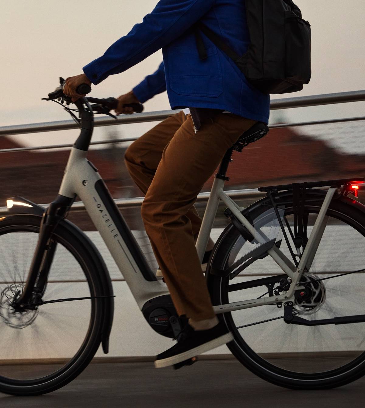 cycling in fall person on Gazelle bike